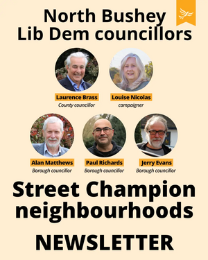 Bushey North Newsletter for Street Champions network streets