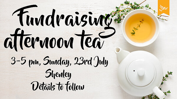 A fundraising afternoon tea invite